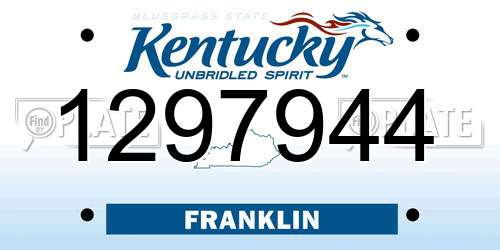 1297944 Kentucky License Plate