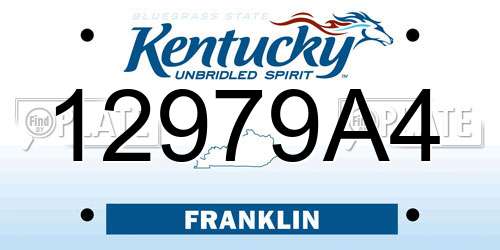 12979A4 Kentucky License Plate