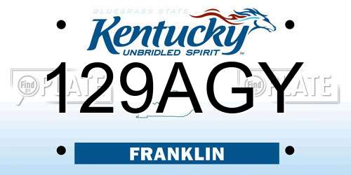 129AGY Kentucky License Plate