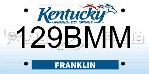 129BMM Kentucky License Plate