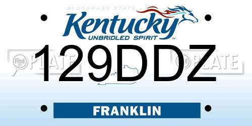 129DDZ Kentucky License Plate