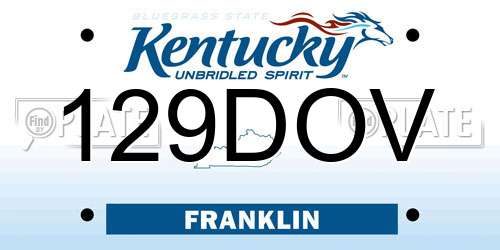 129DOV Kentucky License Plate