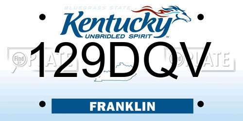 129DQV Kentucky License Plate