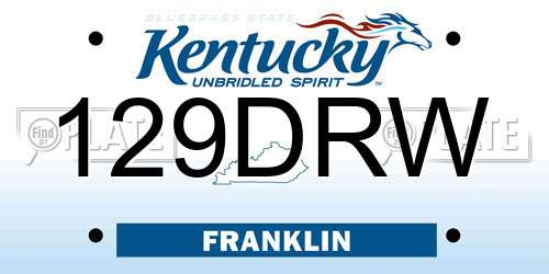 129DRW Kentucky License Plate