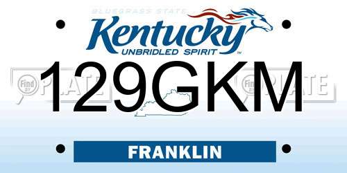 129GKM Kentucky License Plate