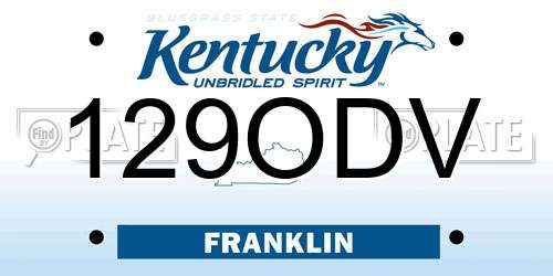 129ODV Kentucky License Plate