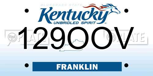 129OOV Kentucky License Plate
