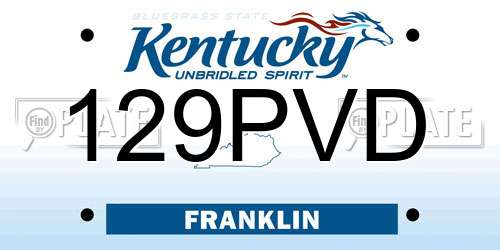 129PVD Kentucky License Plate