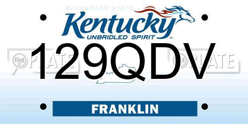 129QDV Kentucky License Plate