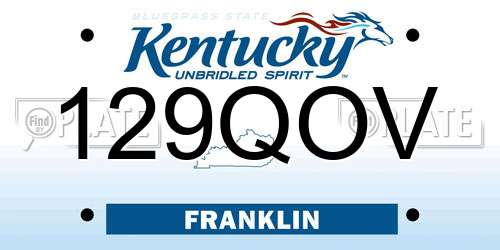 129QOV Kentucky License Plate
