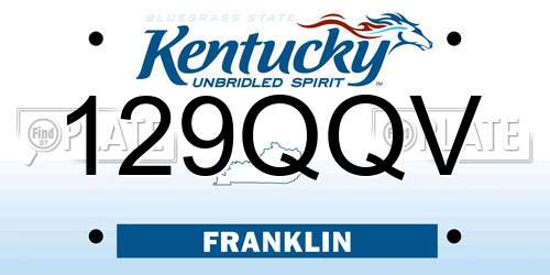 129QQV Kentucky License Plate
