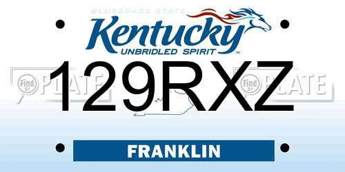 129RXZ Kentucky License Plate