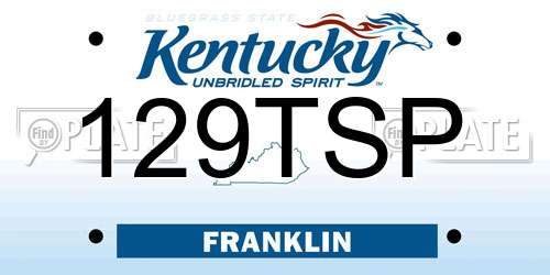 129TSP Kentucky License Plate