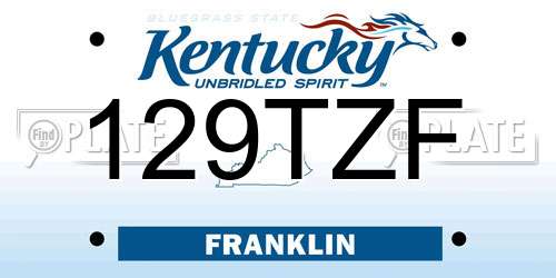 129TZF Kentucky License Plate