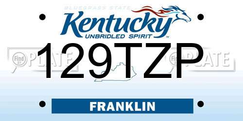 129TZP Kentucky License Plate