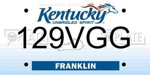 129VGG Kentucky License Plate
