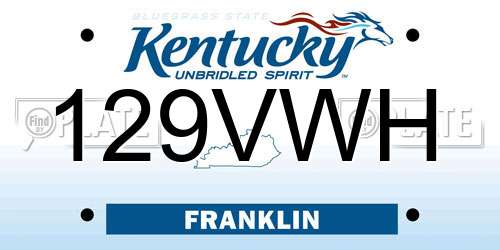 129VWH Kentucky License Plate