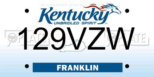 129VZW Kentucky License Plate