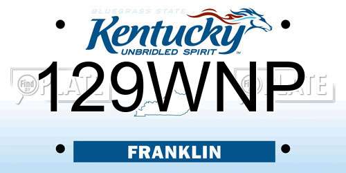 129WNP Kentucky License Plate