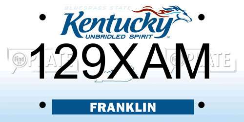129XAM Kentucky License Plate