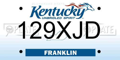 129XJD Kentucky License Plate