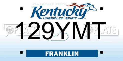 129YMT Kentucky License Plate