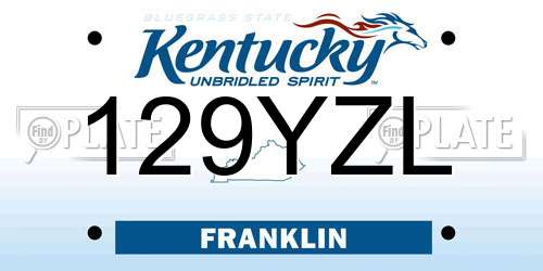 129YZL Kentucky License Plate