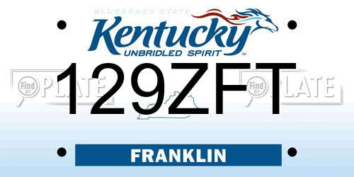 129ZFT Kentucky License Plate