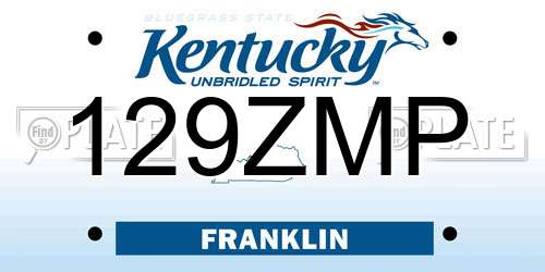 129ZMP Kentucky License Plate