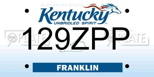 129ZPP Kentucky License Plate