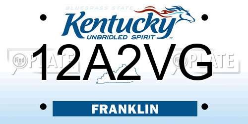 12A2VG Kentucky License Plate