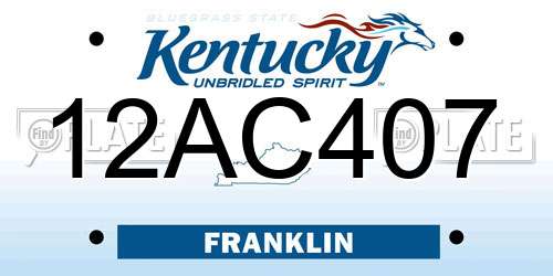 12AC407 Kentucky License Plate