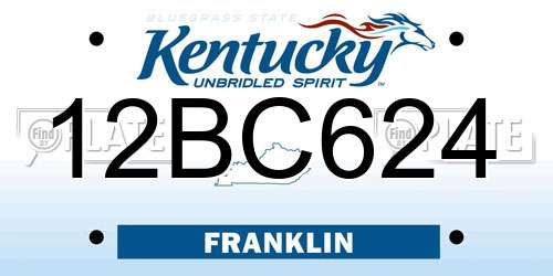 12BC624 Kentucky License Plate