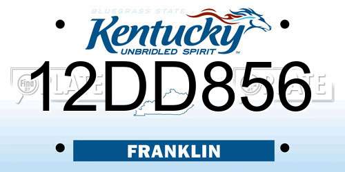 12DD856 Kentucky License Plate