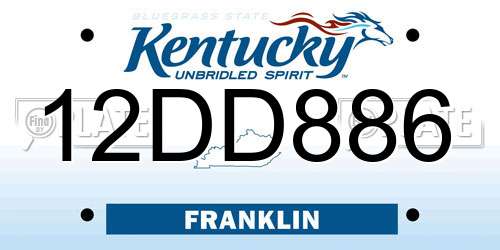 12DD886 Kentucky License Plate