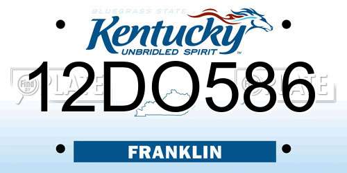 12DO586 Kentucky License Plate
