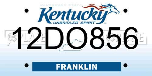 12DO856 Kentucky License Plate