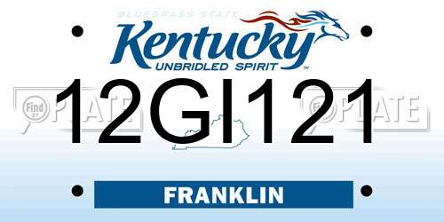 12GI121 Kentucky License Plate