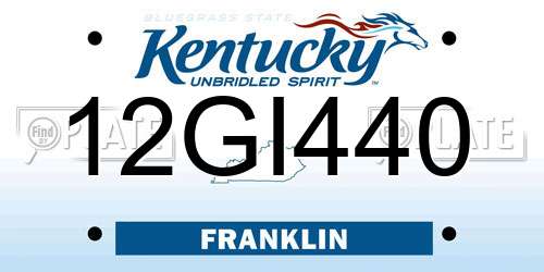 12GI440 Kentucky License Plate