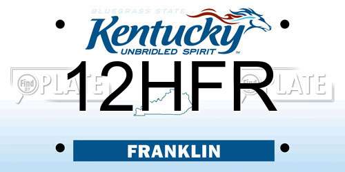 12HFR Kentucky License Plate