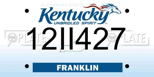 12II427 Kentucky License Plate