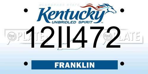 12II472 Kentucky License Plate