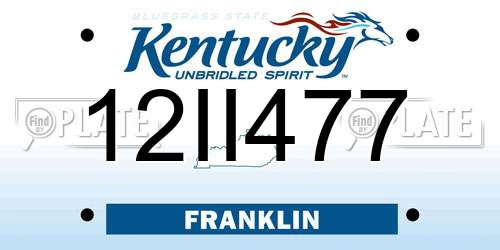 12II477 Kentucky License Plate