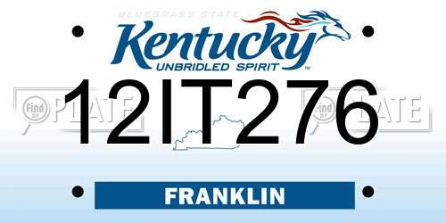 12IT276 Kentucky License Plate