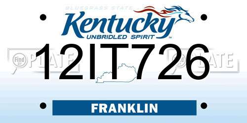12IT726 Kentucky License Plate