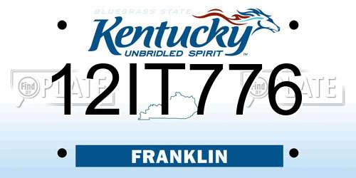 12IT776 Kentucky License Plate