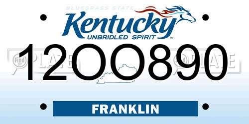 12OO890 Kentucky License Plate