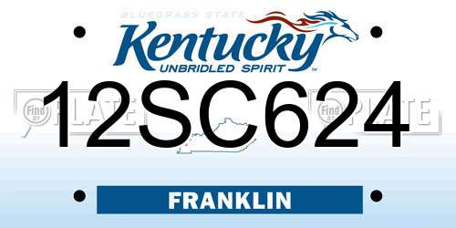 12SC624 Kentucky License Plate