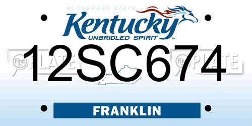 12SC674 Kentucky License Plate