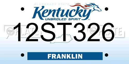 12ST326 Kentucky License Plate
